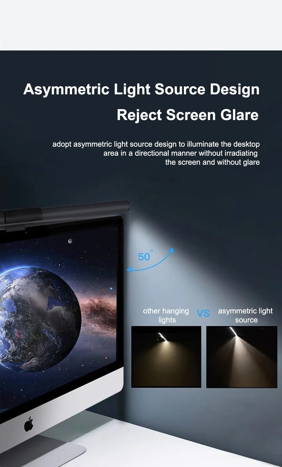 Screen Hanging Light 30CM 11.8" LED Computer Monitor Light Bar Desk Lamp