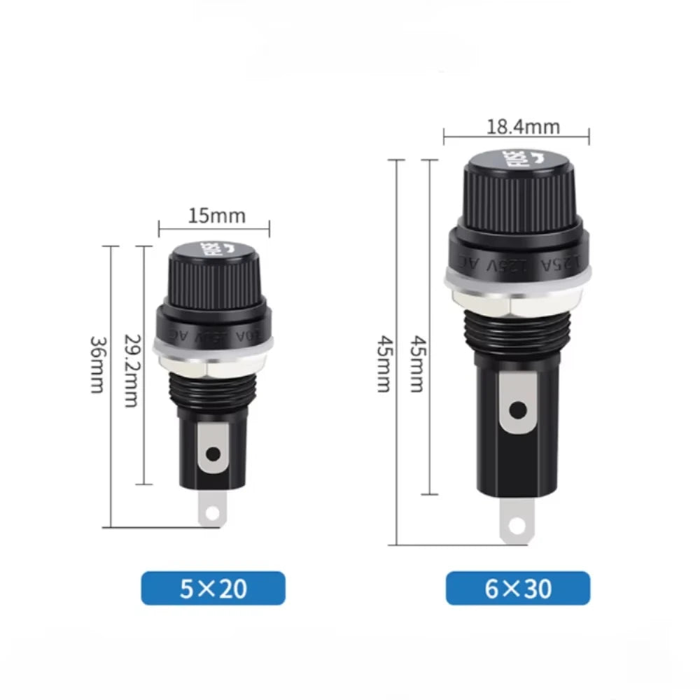 5x20 6X30mm Fuse Holders Black Premium Quality Replacement Accessory