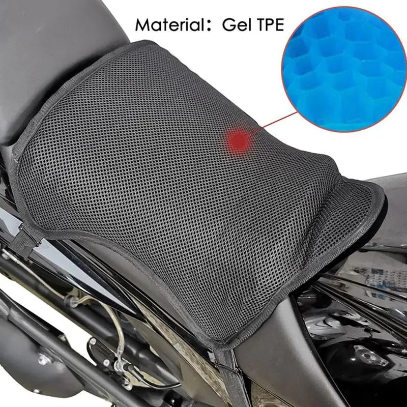 Motorcycle Gel Seat Cushion Breathable Premium Quality Replacement Accessory