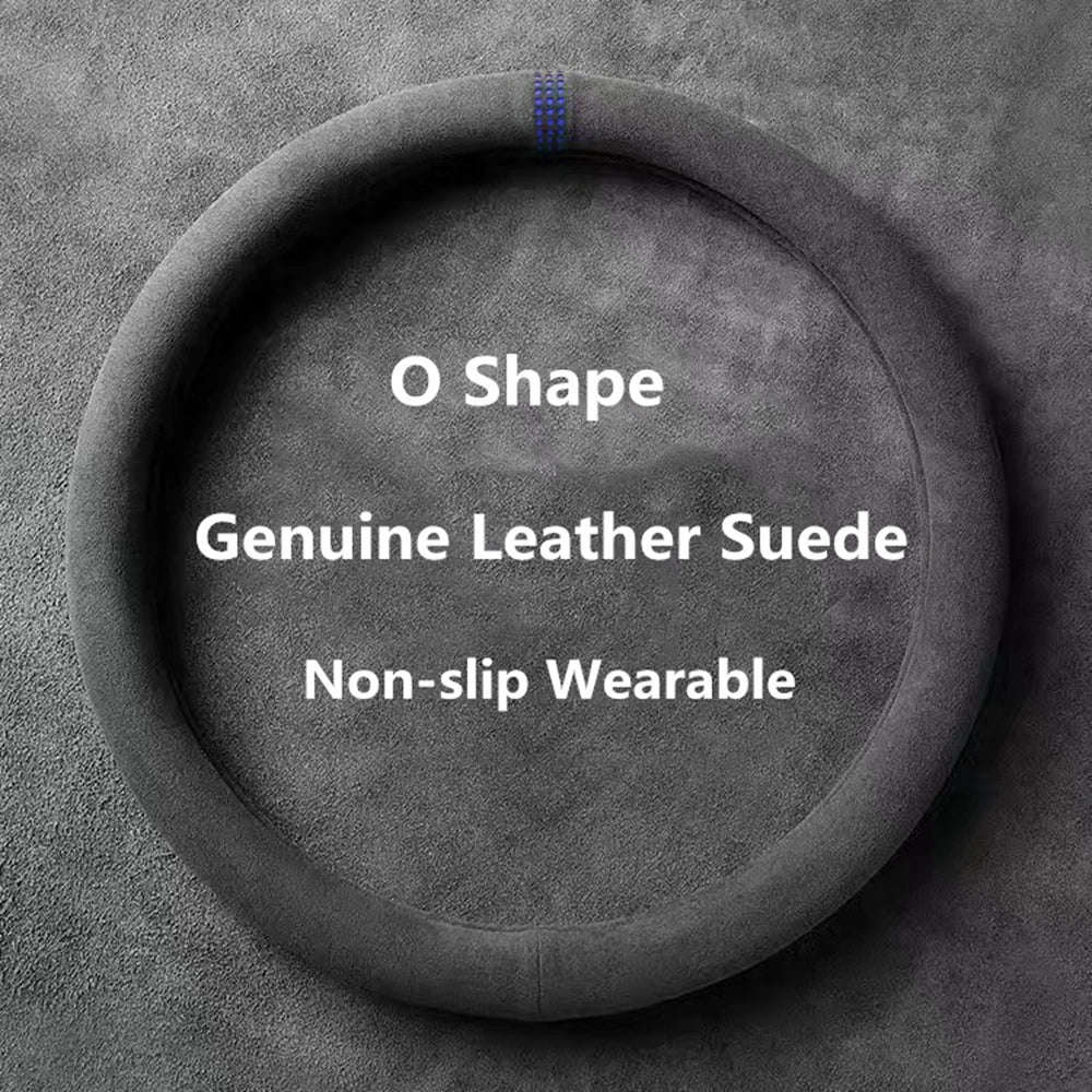 Car Steering Wheel Covers Cowhide Steering Wheel Cover Anti-Slip Comfort