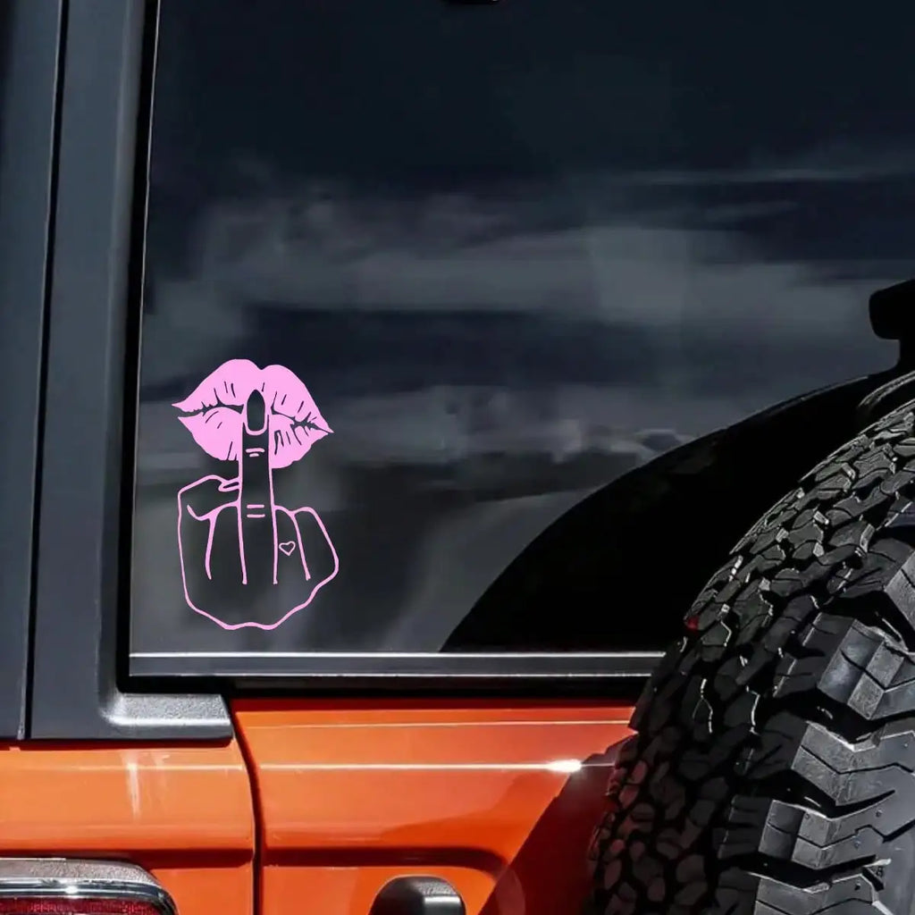 Funny Lips Middle Finger Car Premium Quality Replacement Accessory