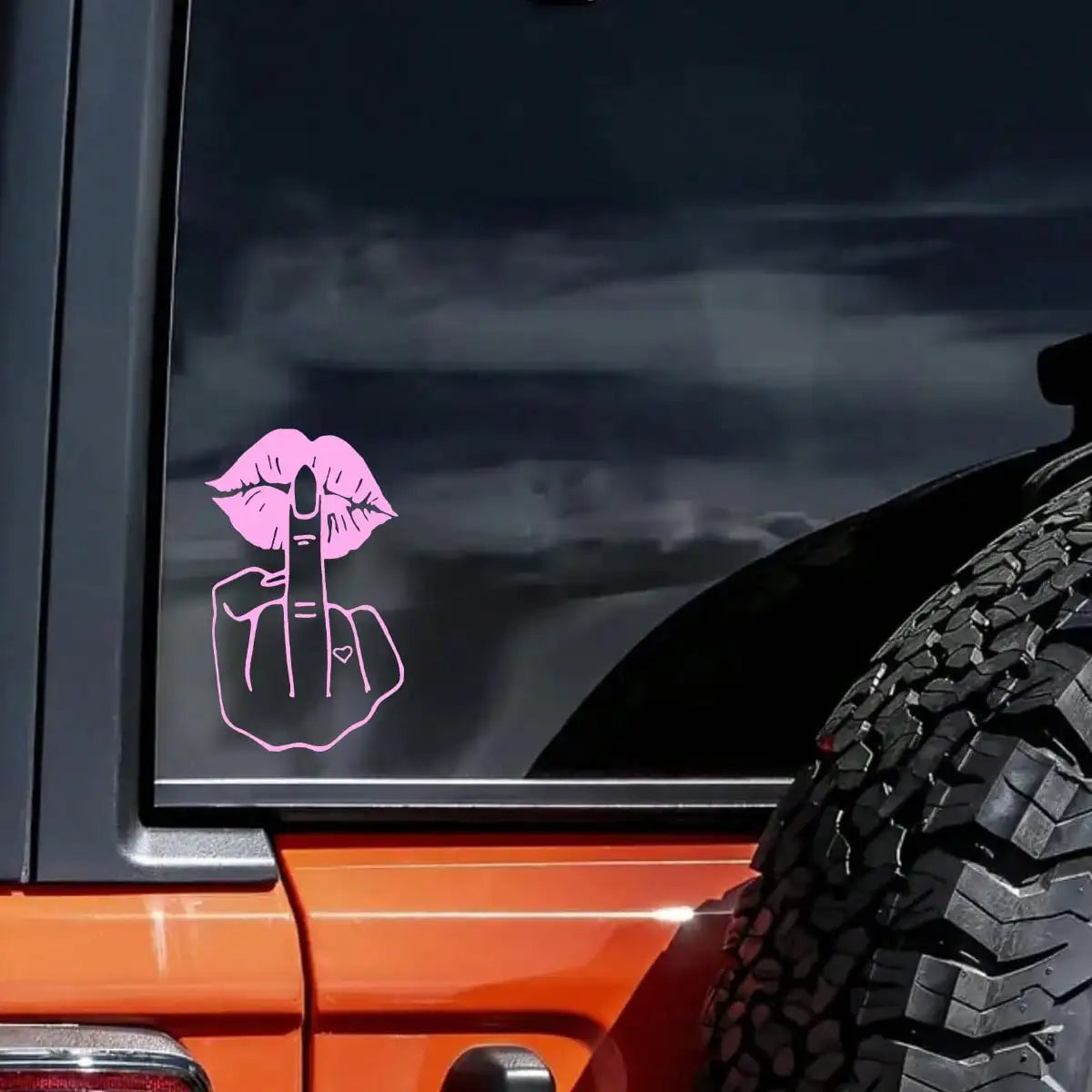 Funny Lips Middle Finger Car Premium Quality Replacement Accessory
