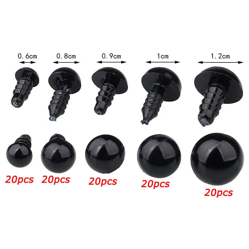 200Pcs 6-12mm Eyeball Doll Making Doll Making Safety Eyes Craft Supply