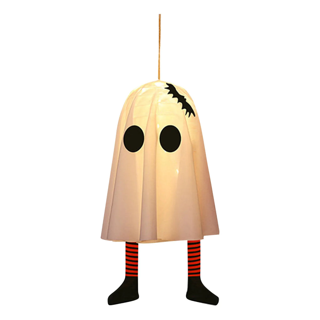 Halloween Glowing White Ghost Hanging Lights Outdoor Decoration 50cm