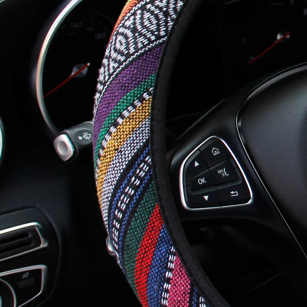 Steering Wheel Cover Breathable Cotton-Like Car Dashboard Ornament Decoration