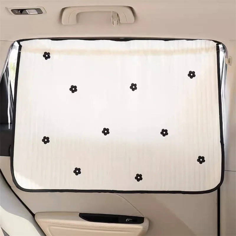Cute Cartoon Embroidered Thickened Cotton Car Sun Shade UV Protector
