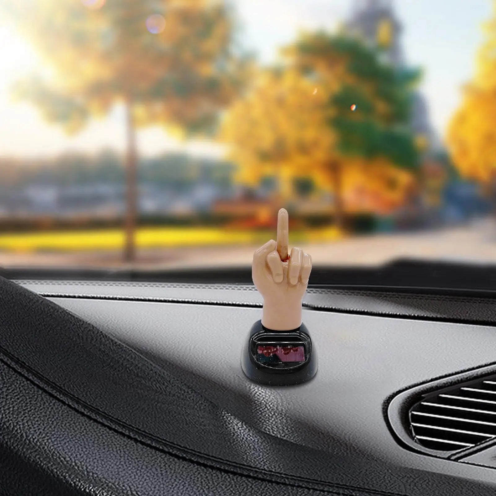 Creative Finger Solar Powered Shaking Car Dashboard Ornament Decoration