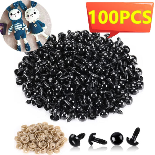 100/50PCS 5-20mm Black Plastic Safety Premium Quality Replacement Accessory