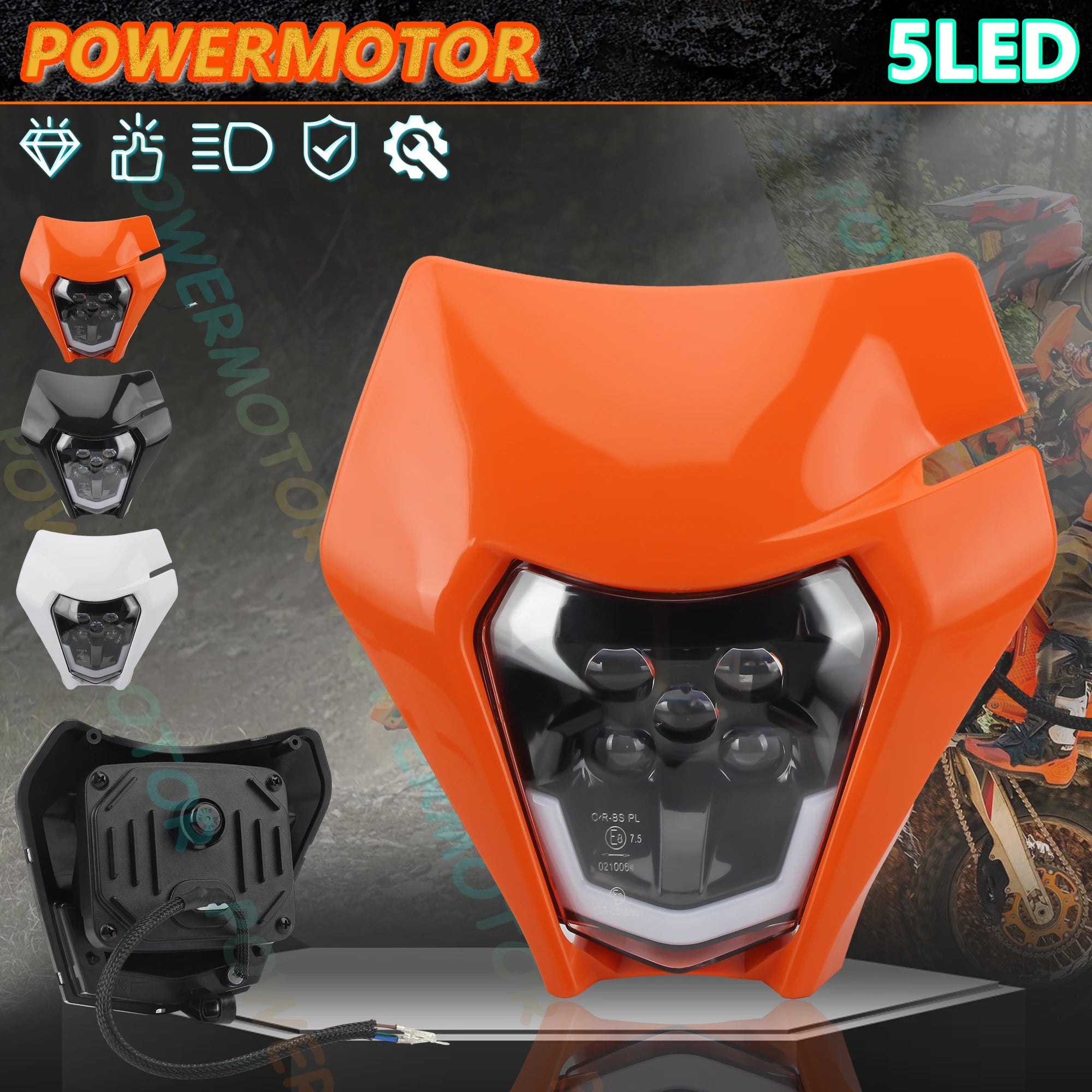 Motorcycle LED Headlight Plate for Premium Quality Replacement Accessory