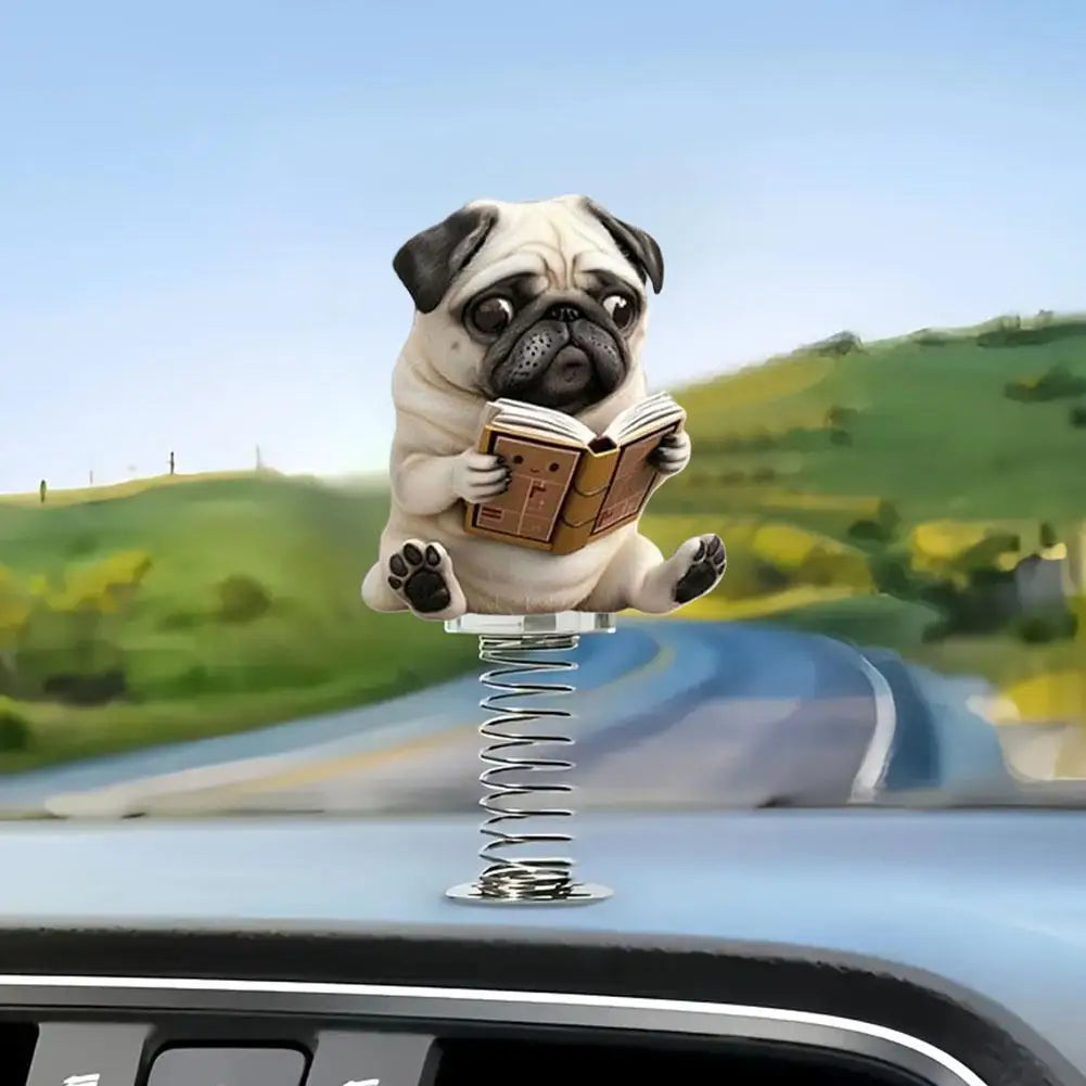 Lovely Dog Acrylic Spring Shaking Car Dashboard Ornament Decoration