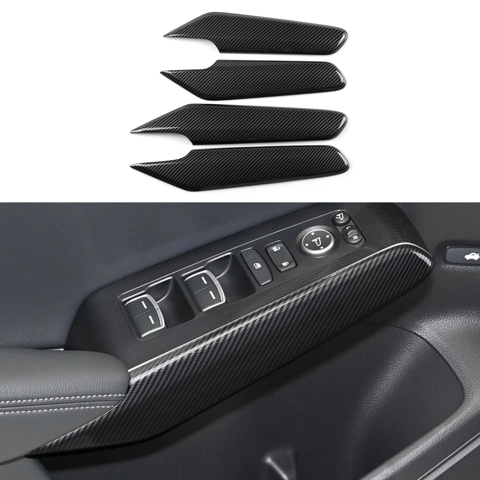 For Honda Civic 11th Gen (2022-2026) Accessories, Steering Wheel Trim, Center Console Gear Shift Panel ,Carbon Fiber ABS Sticker