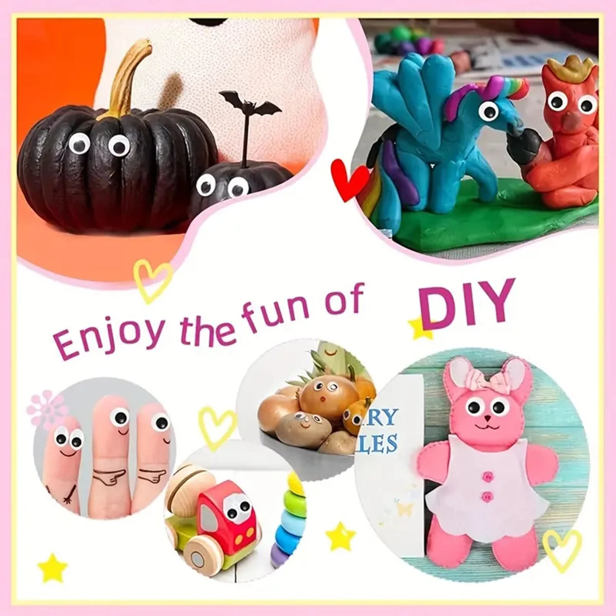 100pcs/200/550pcs Self-adhesive Googly Wiggle Eyes Premium Quality Replacement Accessory