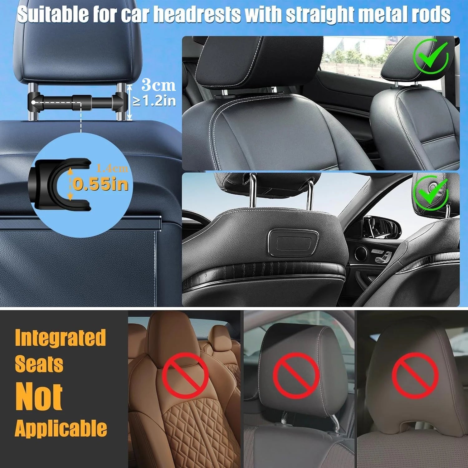 Car Tablet Holder Headrest Mount Premium Quality Replacement Accessory