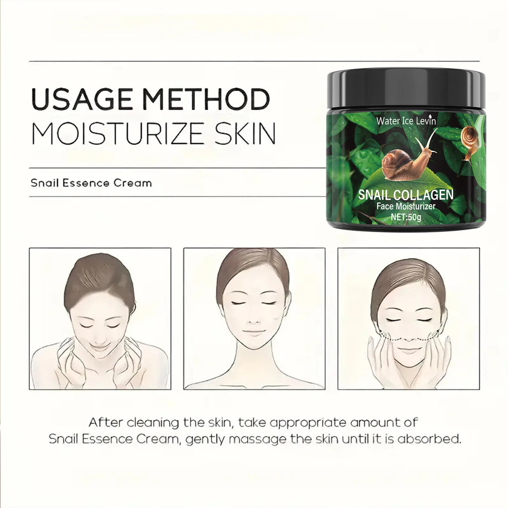 Snail Hydration Cream 50g - Plant Collagen & Vitamin E, Lightweight Glow  Non-Sticky All Day
