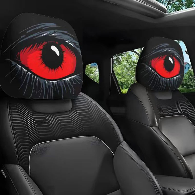 1 PC-Red-eyed Car Headrest Cover Premium Quality Replacement Accessory