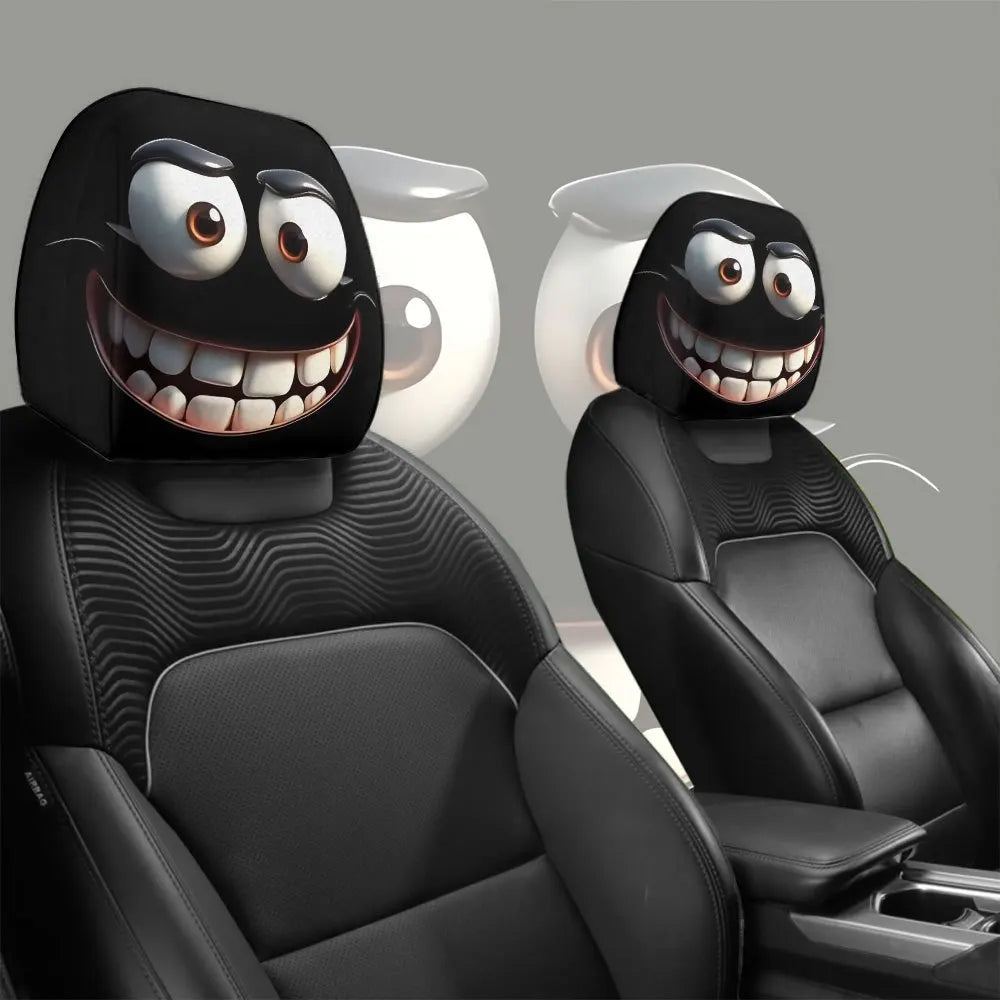 Smiley Face Printed Car Pillowcase Car Dashboard Ornament Decoration