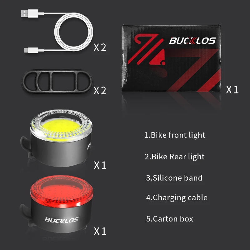 BUCKLOS COB Bike Taillights Headlight Premium Quality Replacement Accessory
