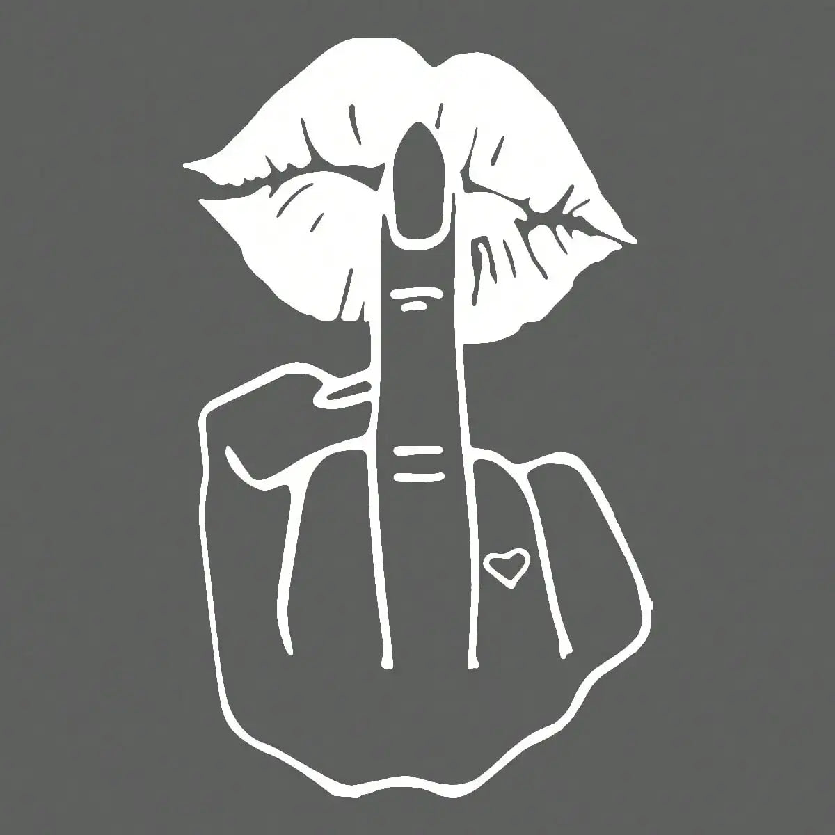 Funny Lips Middle Finger Car Premium Quality Replacement Accessory