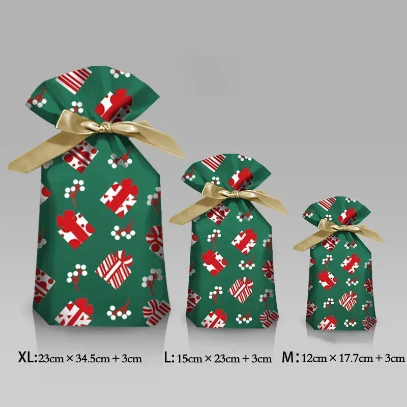 Christmas Gift Bag Christmas Decoration for Home Snowflake Noel Present Bag Christmas Wrap Holders New Year