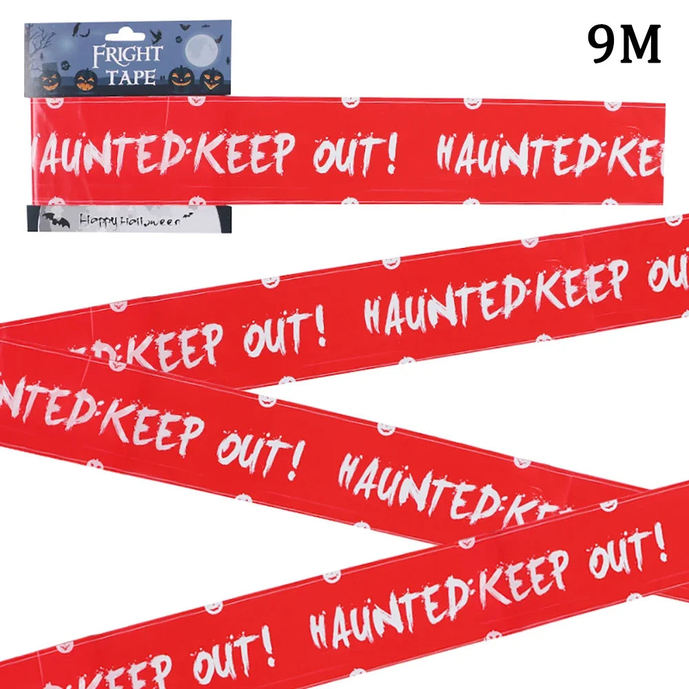 Halloween Decoration Crime Scene Tape Scary Caution Roll Hazard Indoor Outdoor Spooky