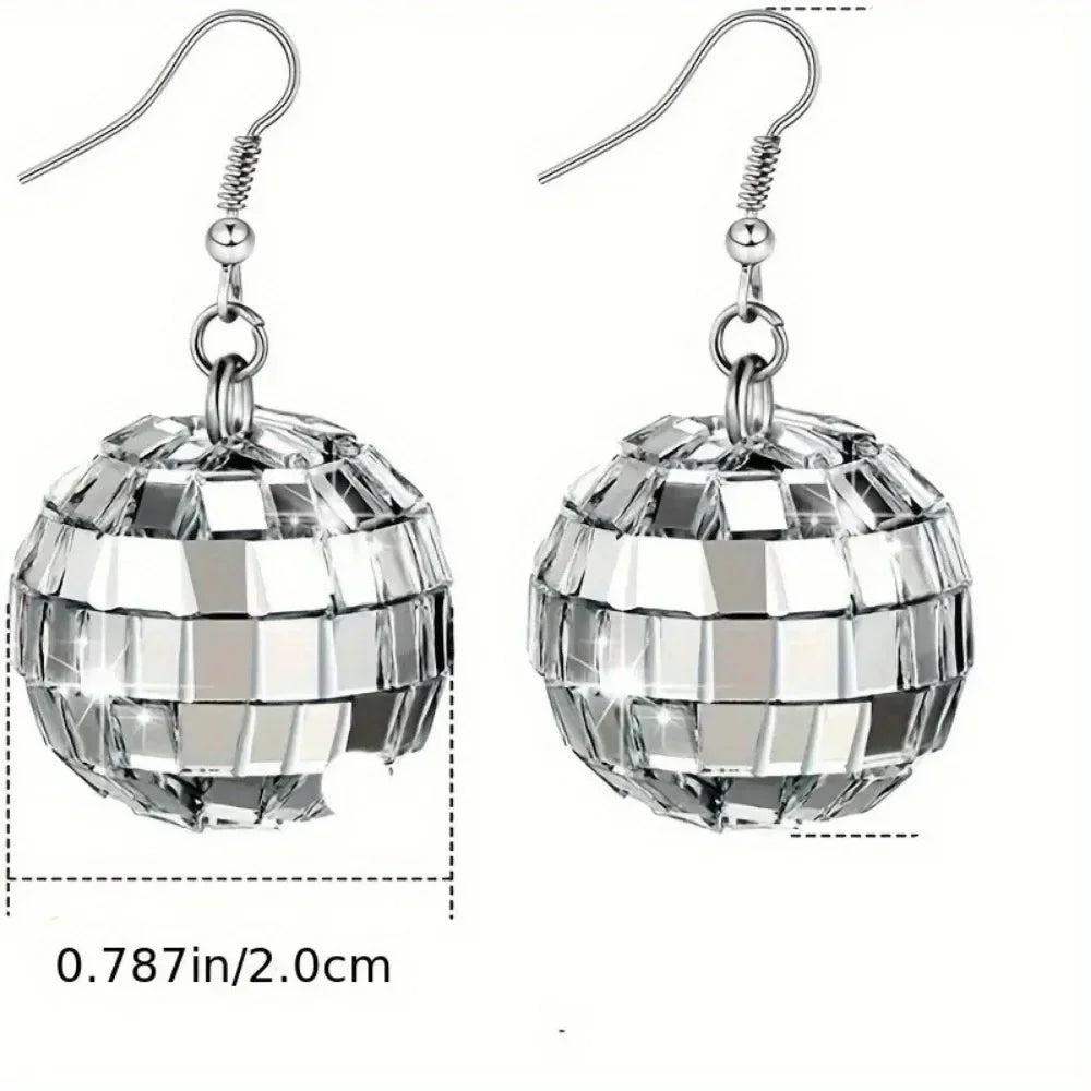 Stylish Retro Disco Ball Pendant Earrings - Exquisite, Creative, Festival Party Gift Jewelry