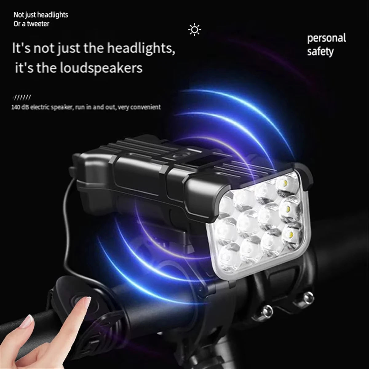 Bicycle Front Rear Light 1800mAh Premium Quality Replacement Accessory