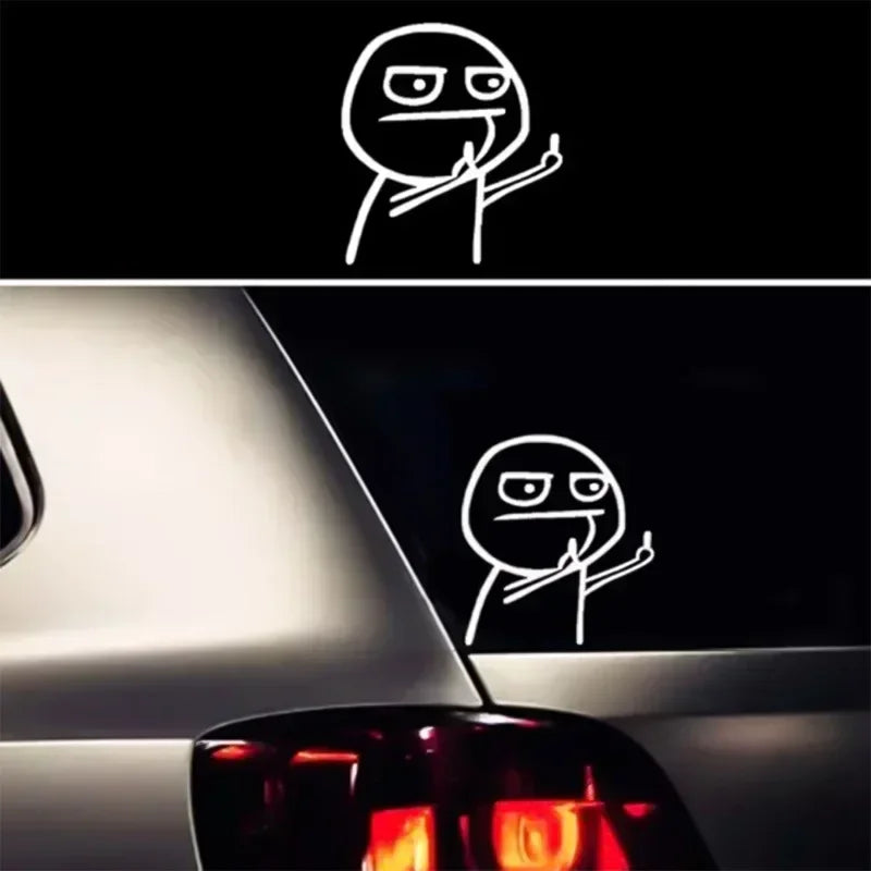 Funny Middle Finger Troll Face Car Dashboard Ornament Decoration