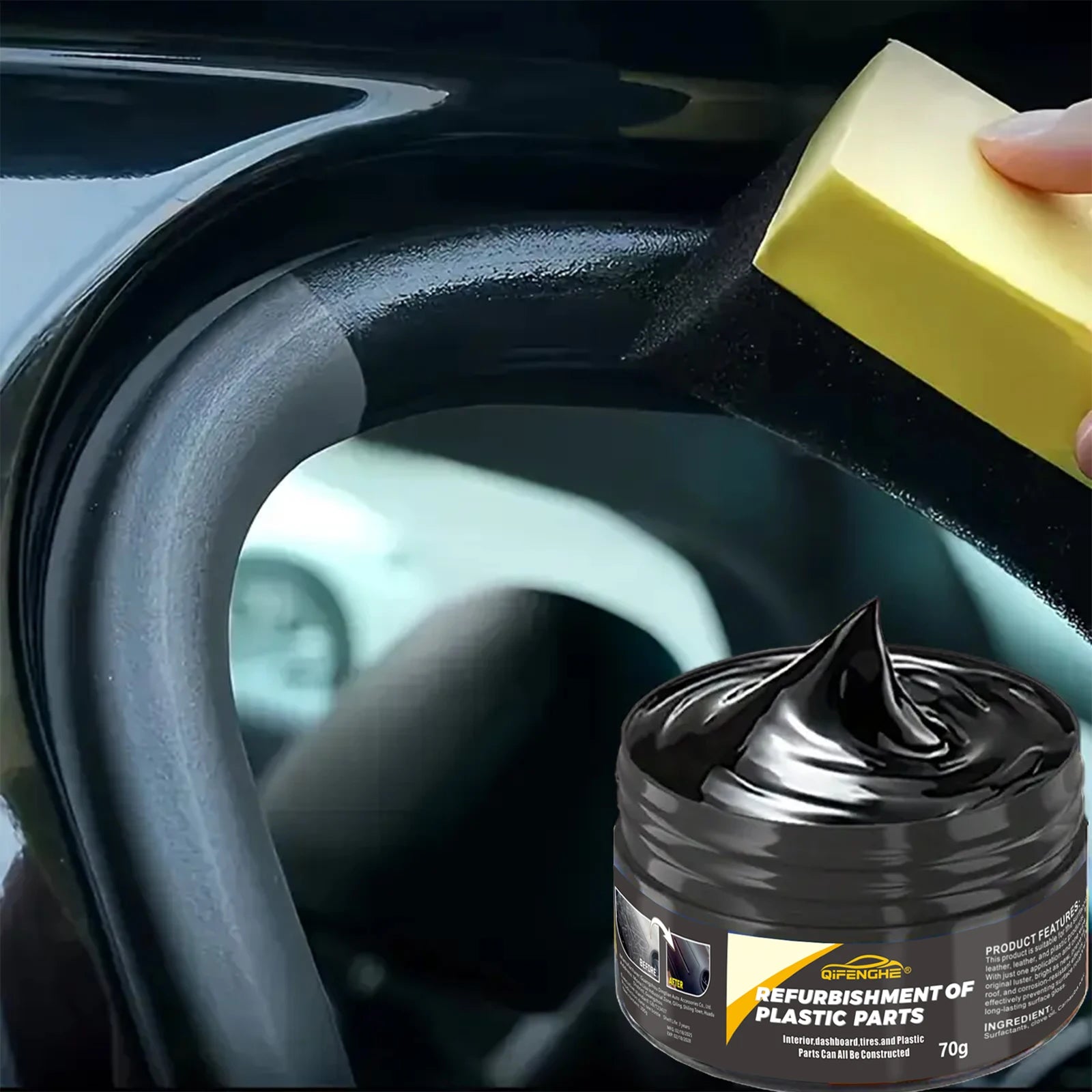 Automotive Plastic Repair Agent-Interior and Exterior Plastic Polishing Wax,Scratch Repair Suitable for Tires