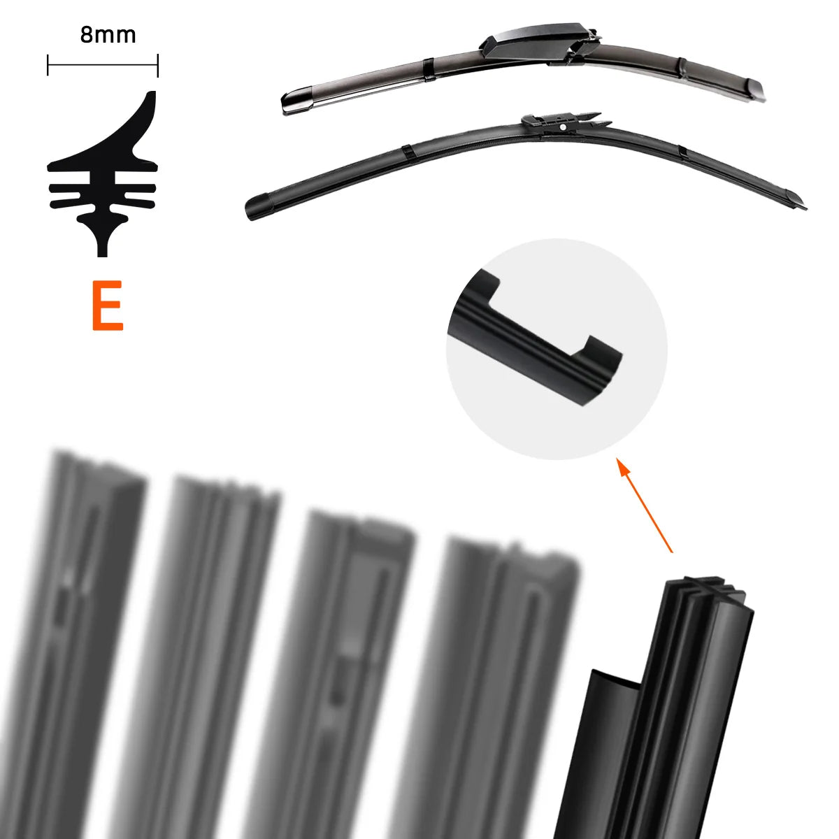 Car Wiper Rubber Strips Refill Premium Quality Replacement Accessory