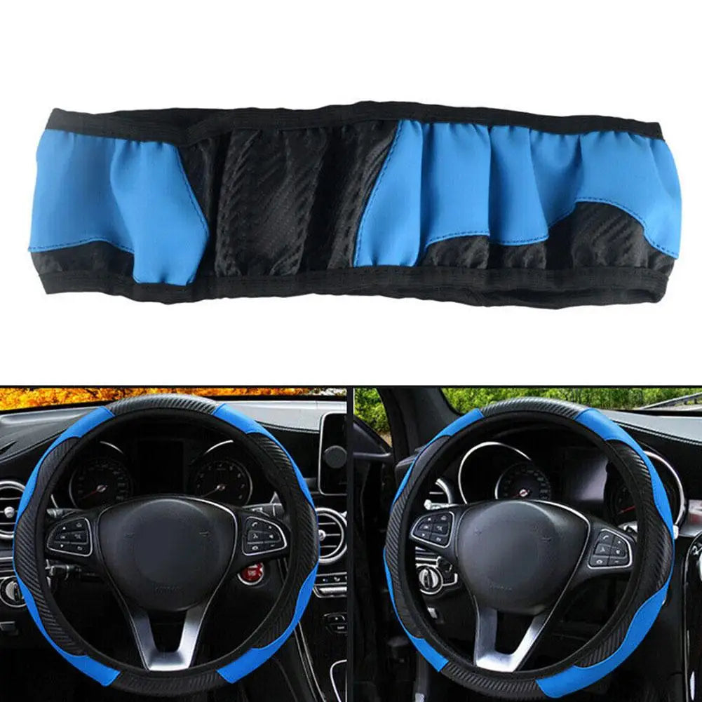 Blue Steering Wheel Cover Leather Steering Wheel Cover Anti-Slip Comfort