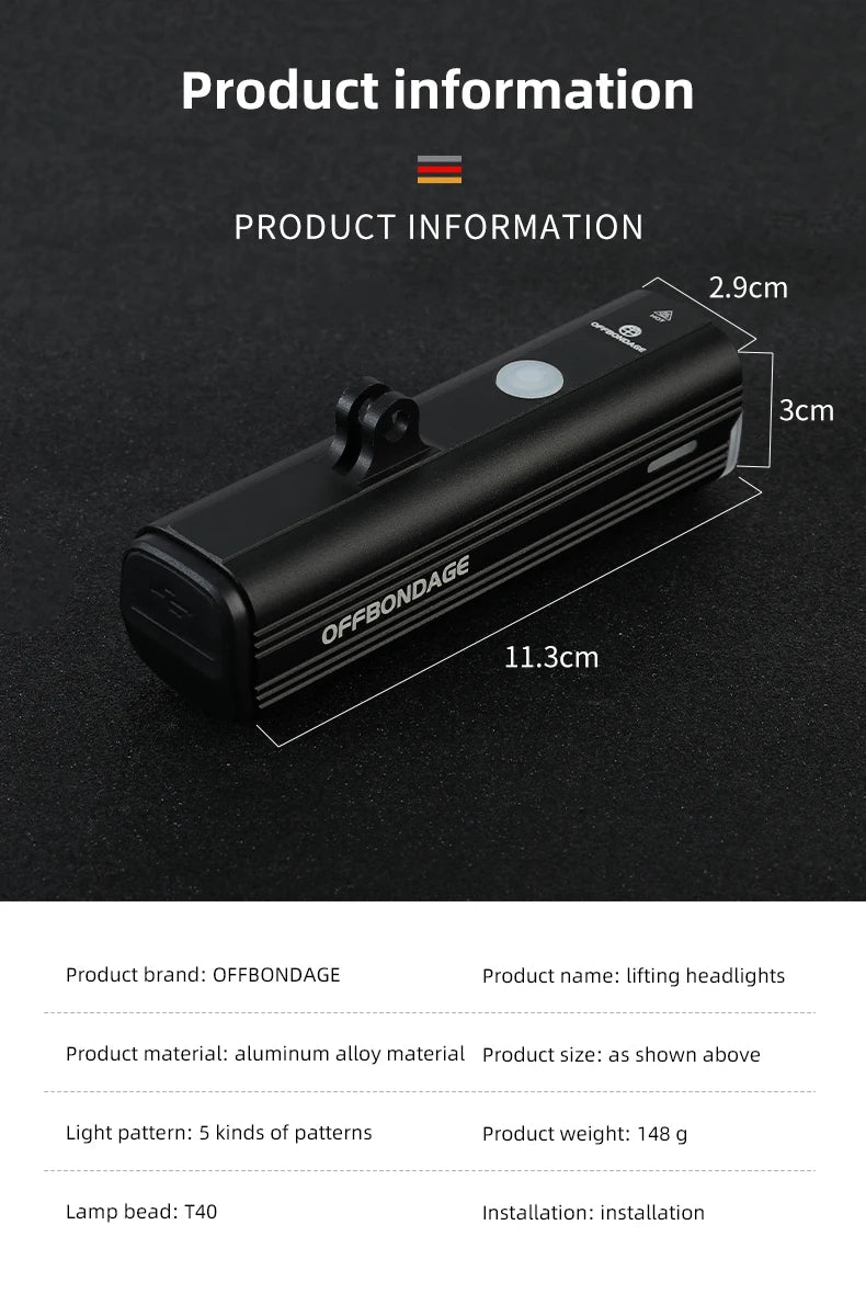 OFFBONDAGE Bike Front Light Rainproof Premium Quality Replacement Accessory