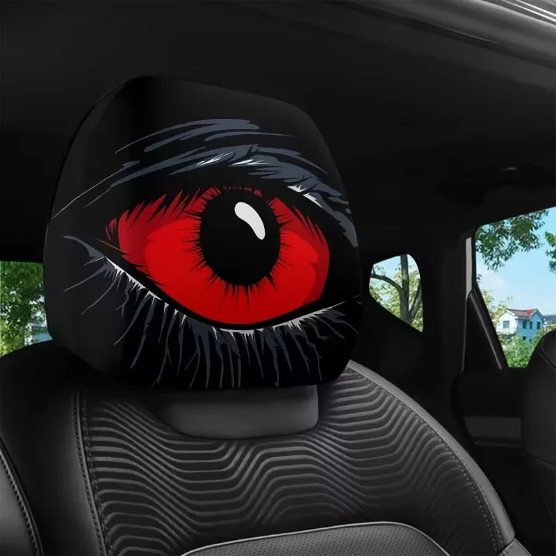 1 PC-Red-eyed Car Headrest Cover Premium Quality Replacement Accessory