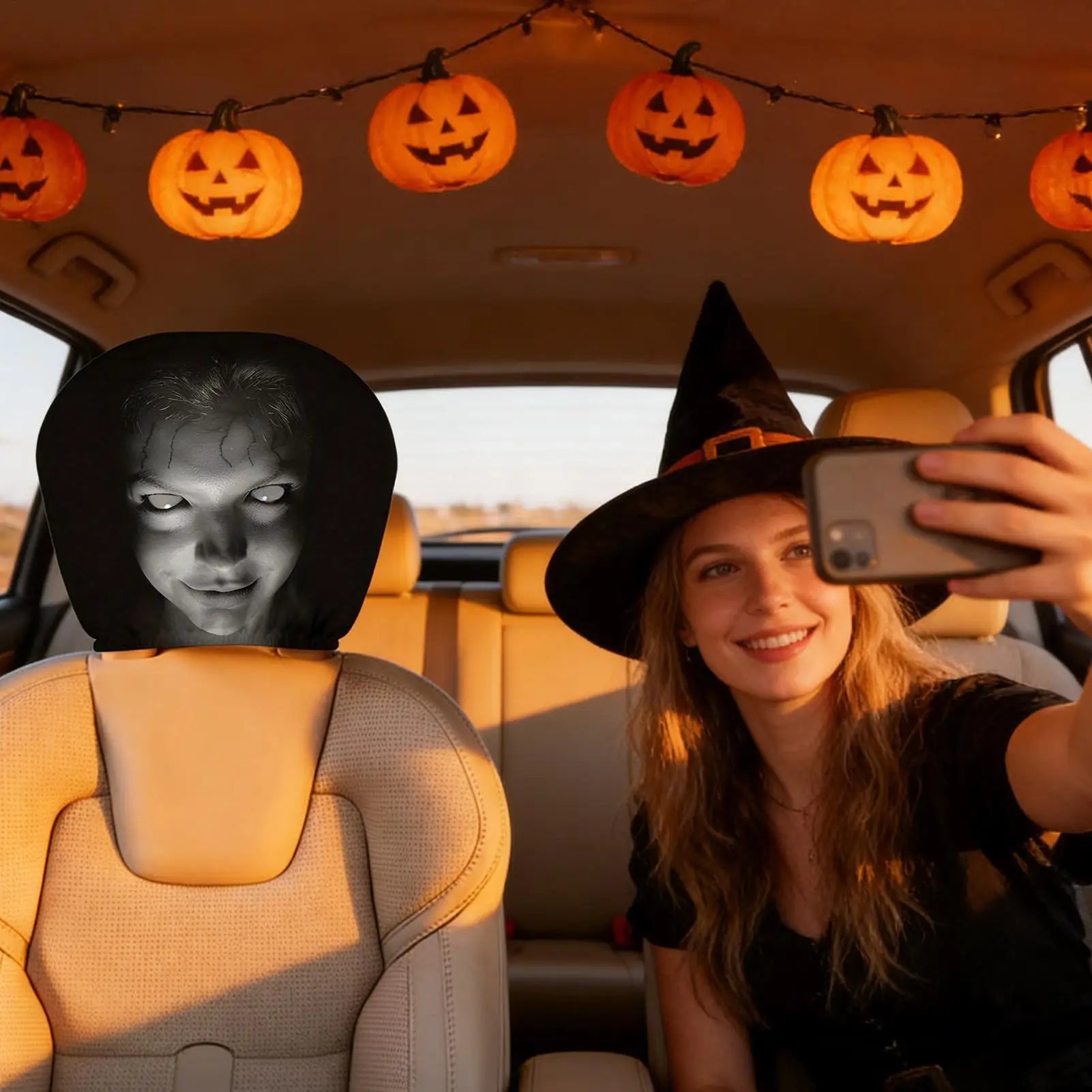 Car Headrest Cover Funny Auto Premium Quality Replacement Accessory