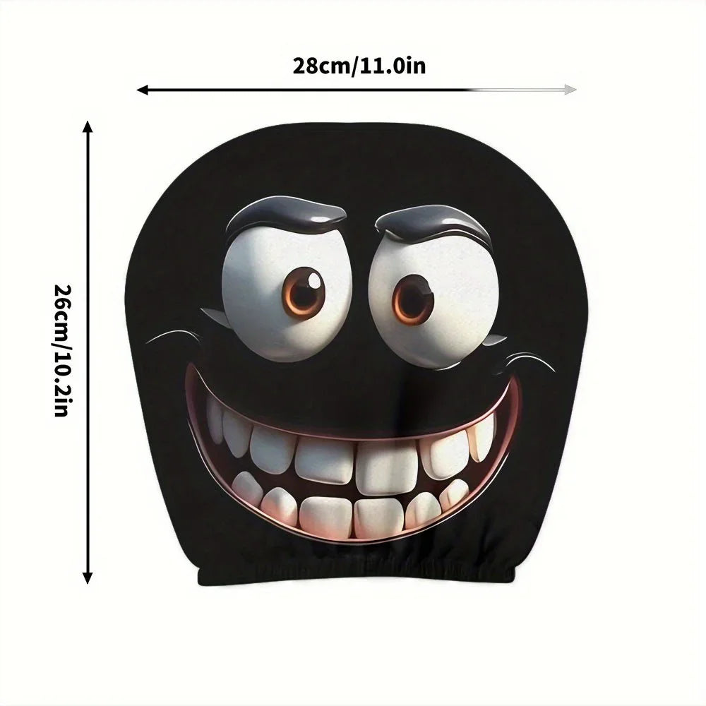 Smiley Face Printed Car Pillowcase Car Dashboard Ornament Decoration