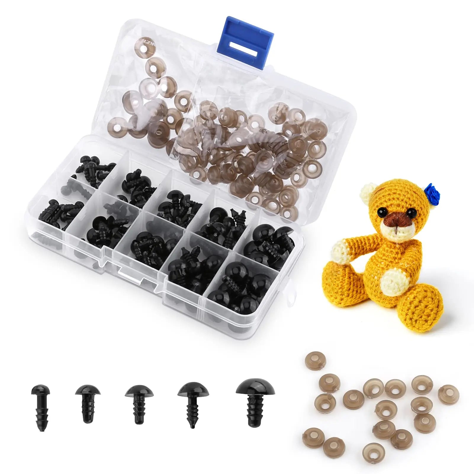200Pcs 6-12mm Eyeball Doll Making Doll Making Safety Eyes Craft Supply