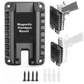 Magnetic Mount Gun Holster, Black. Also has mounting screws, for car, truck, vehicle, bedside, table, workshop