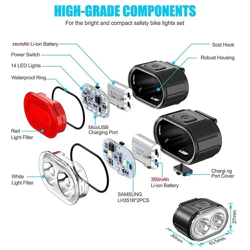 Cycling Bicycle Front Rear Light Premium Quality Replacement Accessory
