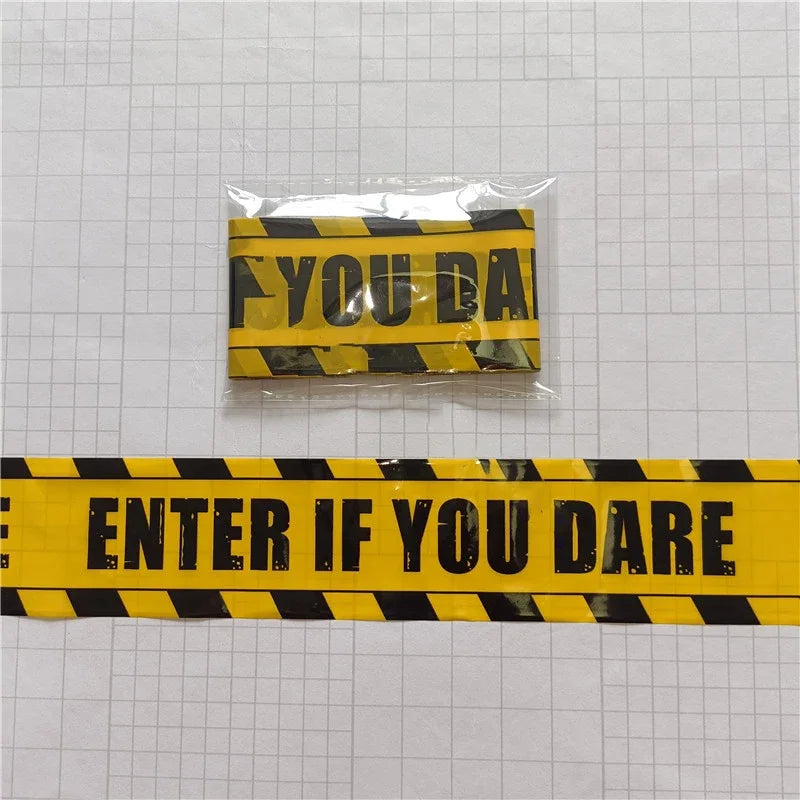 Halloween Decoration Crime Scene Tape Scary Caution Roll Hazard Indoor Outdoor Spooky