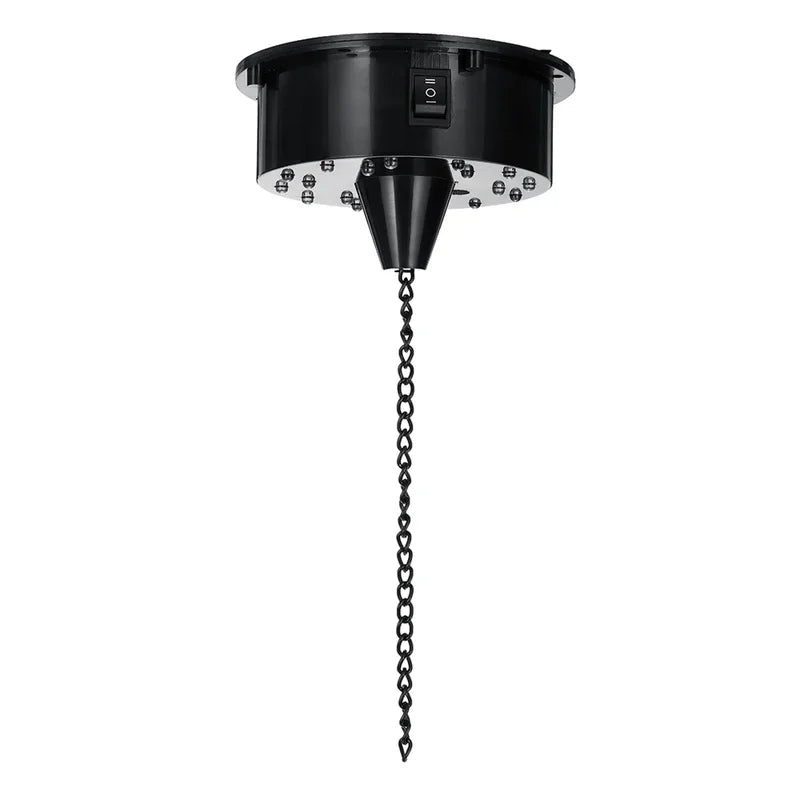 18 LED Lights Glass Rotating Mirror Disco Ball Motor Sound Control Reflection Ball Hanging for Disco DJ Party Stage No ball