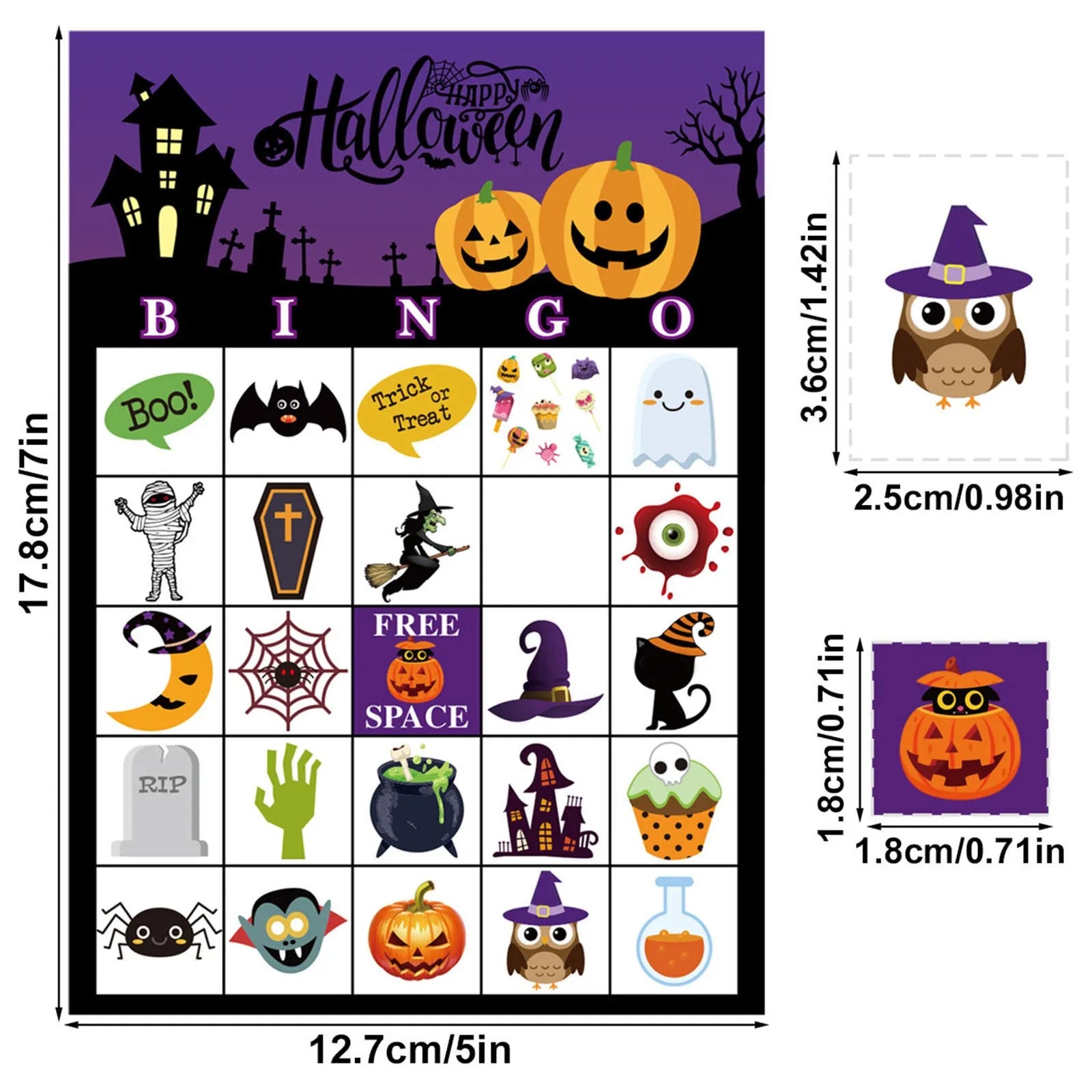 Halloween Games - Halloween Bingo Table Cards - Kids Party Toys & Party Supplies