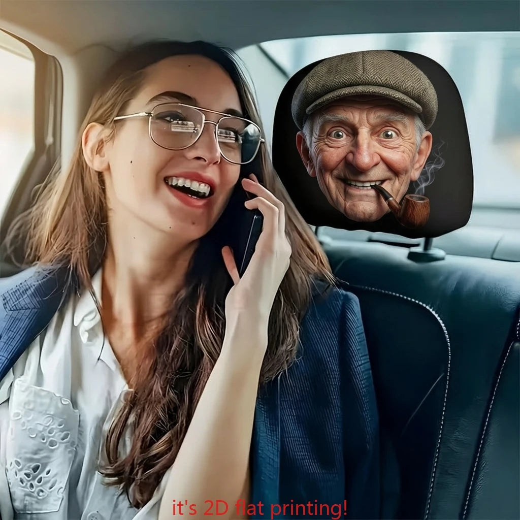 Headrest Covers Featuring a Humorous Premium Quality Replacement Accessory