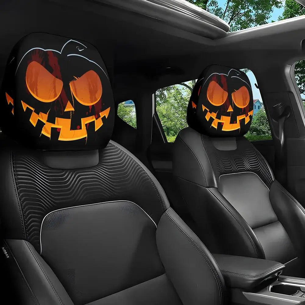 2X Funny Car Headrest Covers, Cartoon Eyes Car Seat Head Rest Protector Auto Front Seat Rest Decoration