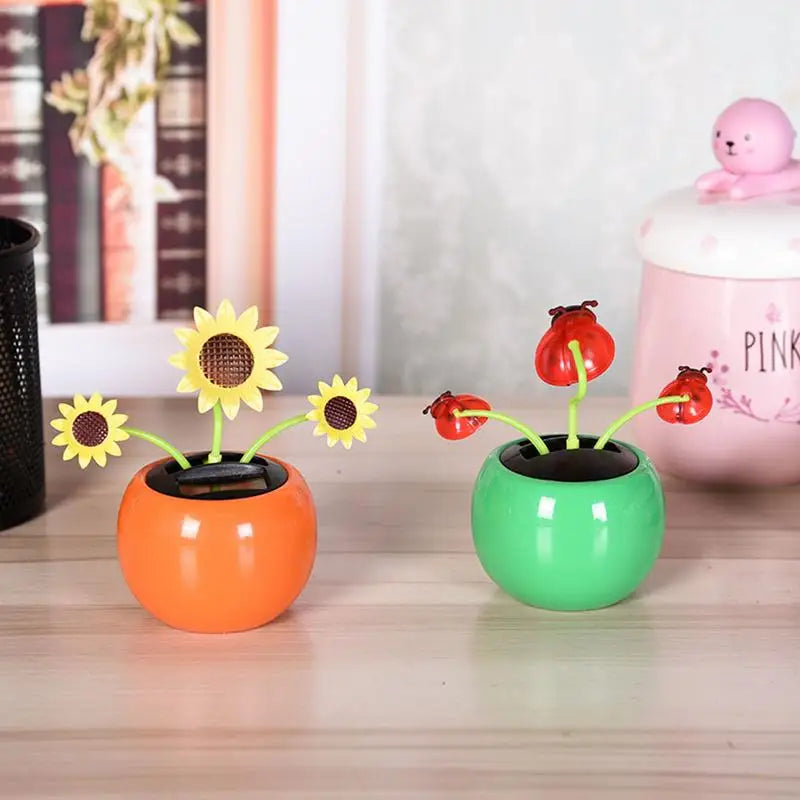 Solar Toy Sunflower Ornaments Dancing Car Dashboard Ornament Decoration