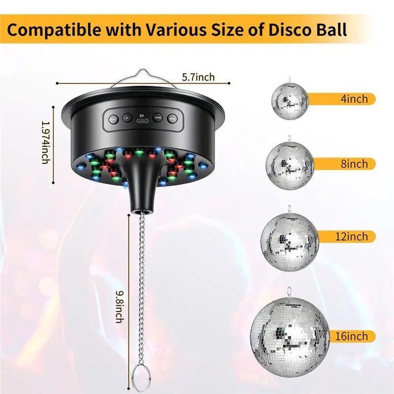 GYTB-Disco Ball Motor Disco Ball Motor With Remote Supports 4''- 16'' Mirror Balls For Parties And Events