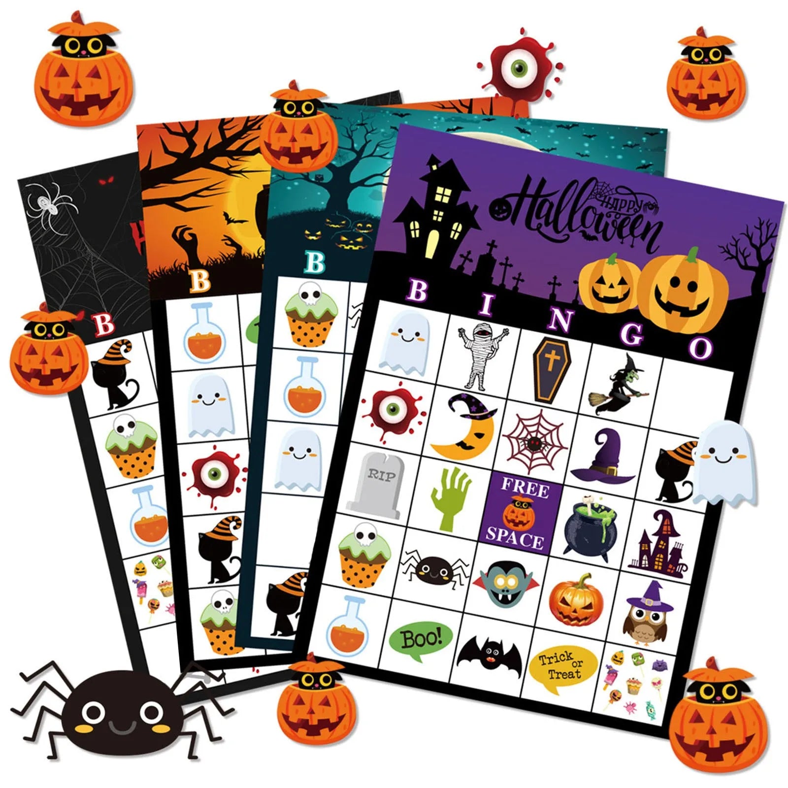 Halloween Games - Halloween Bingo Table Cards - Kids Party Toys & Party Supplies