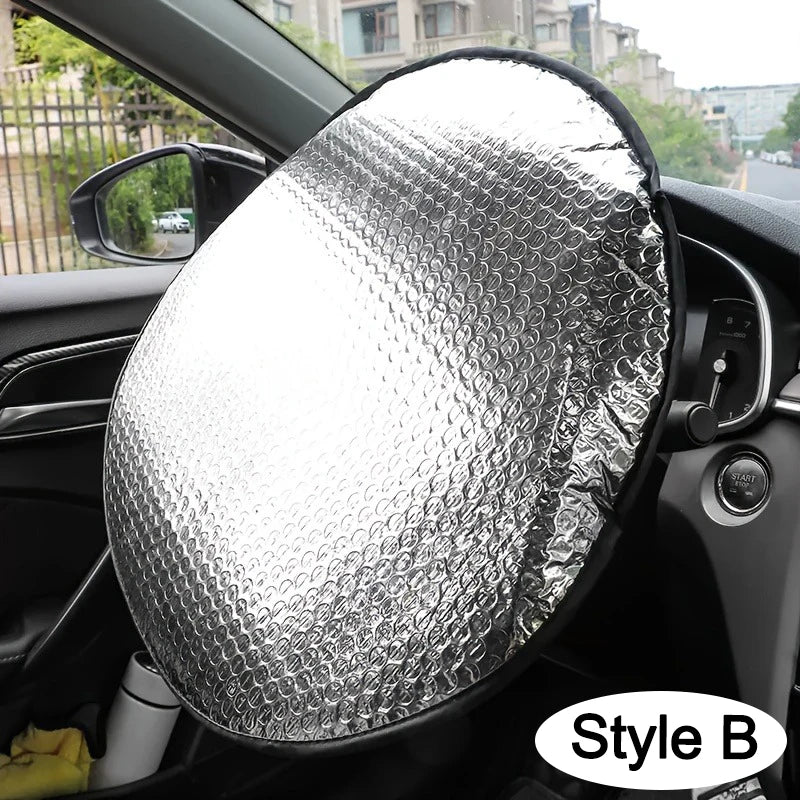 Car Steering Wheel Sun Shade Steering Wheel Cover Anti-Slip Comfort