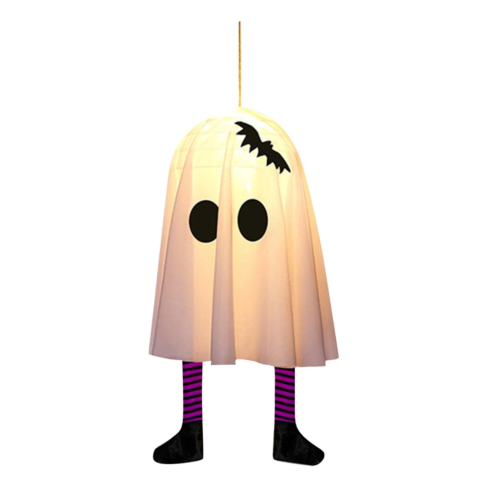 Halloween Glowing White Ghost Hanging Lights Outdoor Decoration 50cm