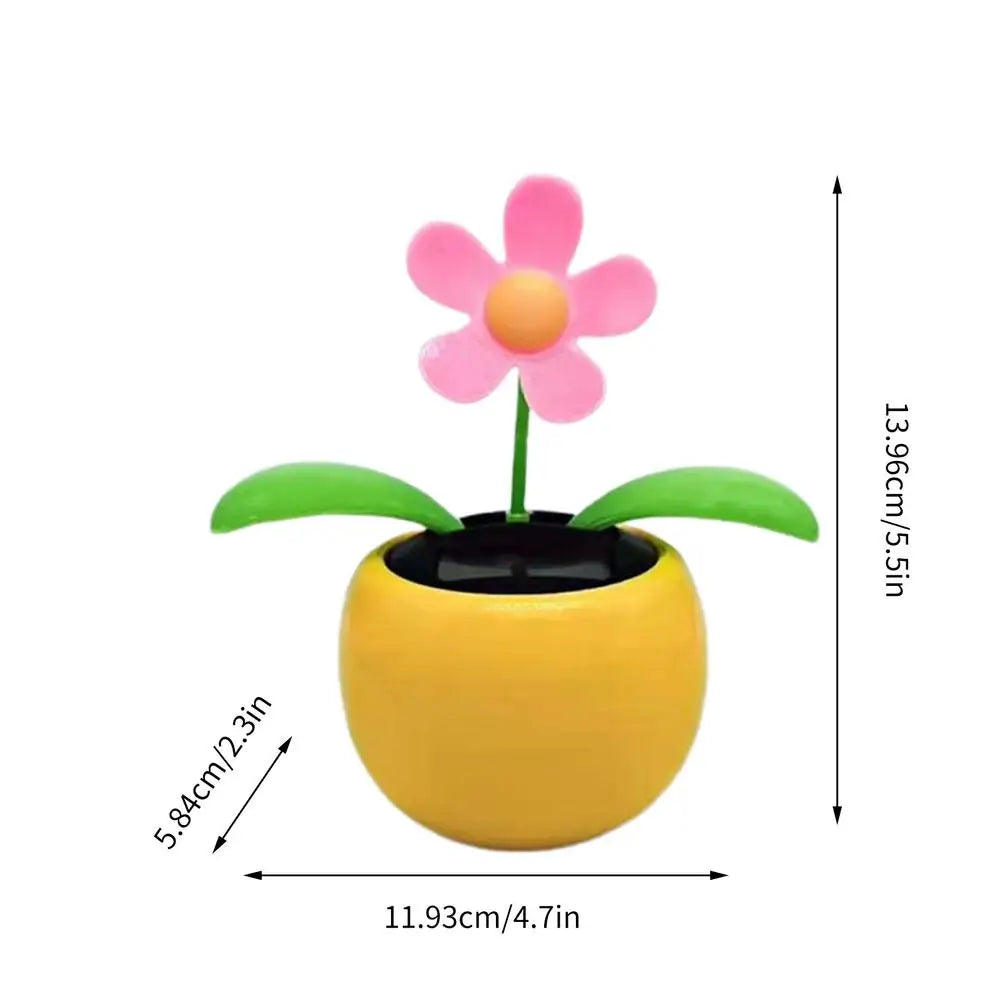 Solar Toy Sunflower Ornaments Dancing Car Dashboard Ornament Decoration
