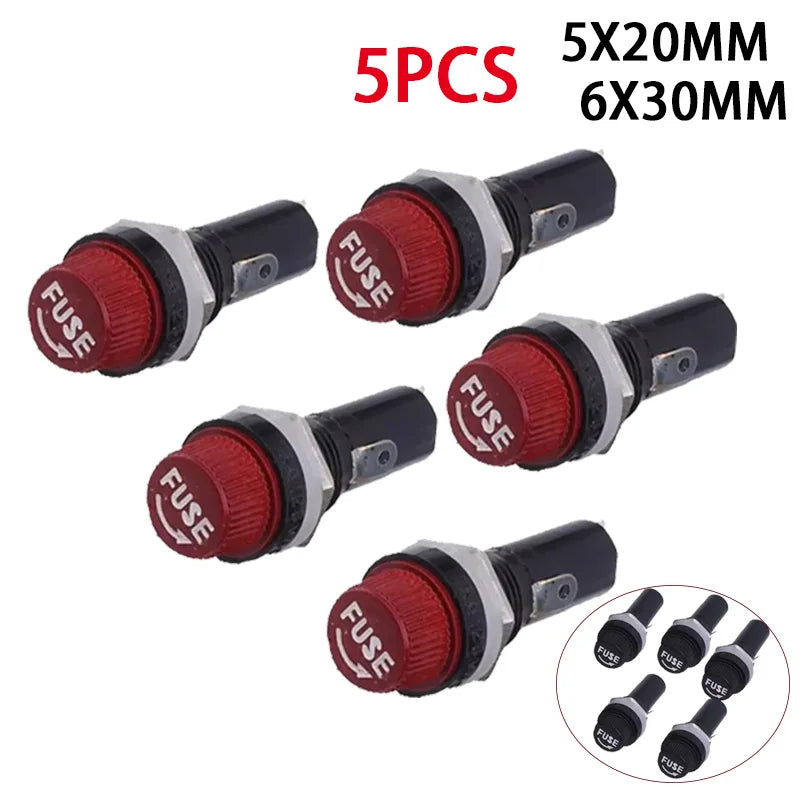 5x20 6X30mm Fuse Holders Black Premium Quality Replacement Accessory
