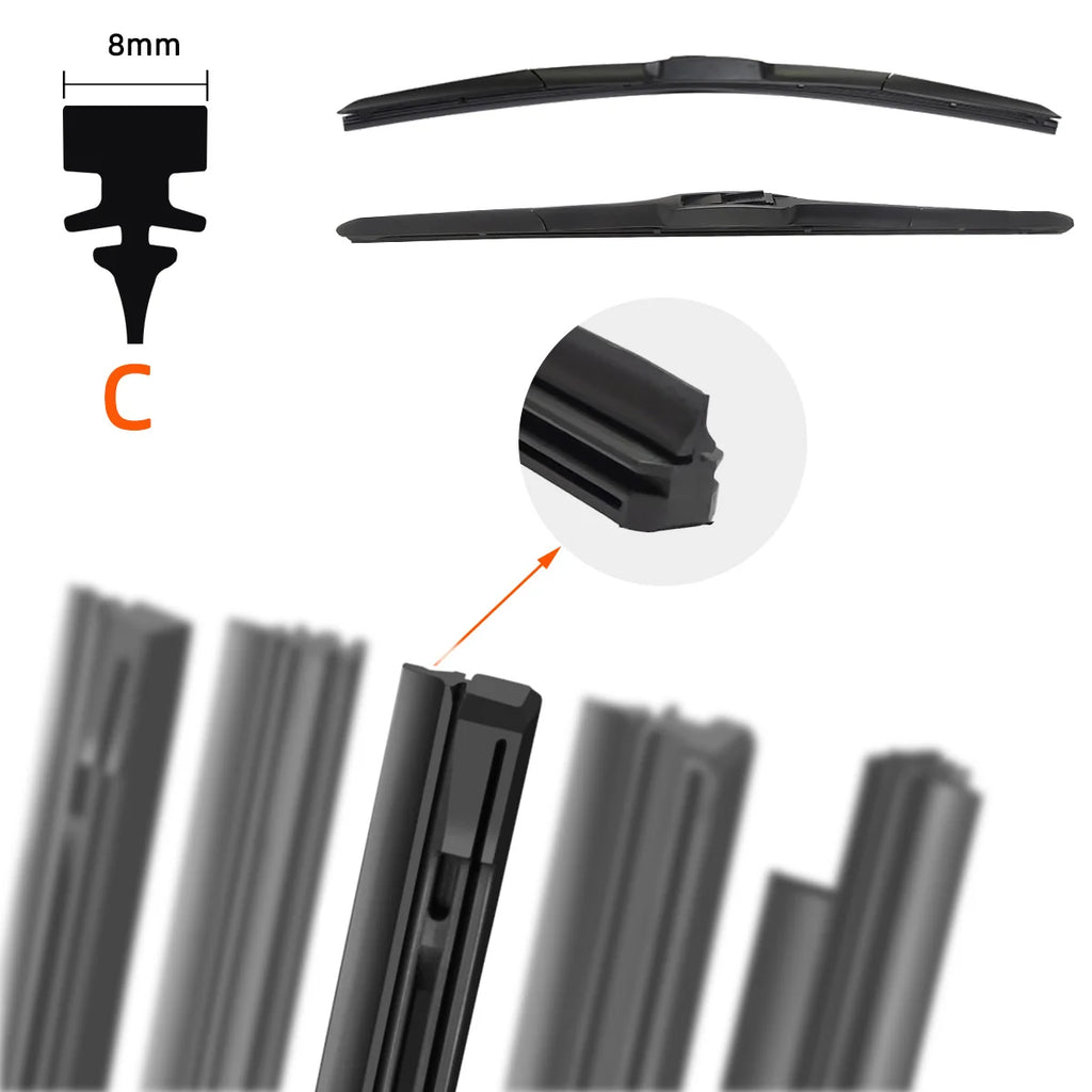Car Wiper Rubber Strips Refill Premium Quality Replacement Accessory